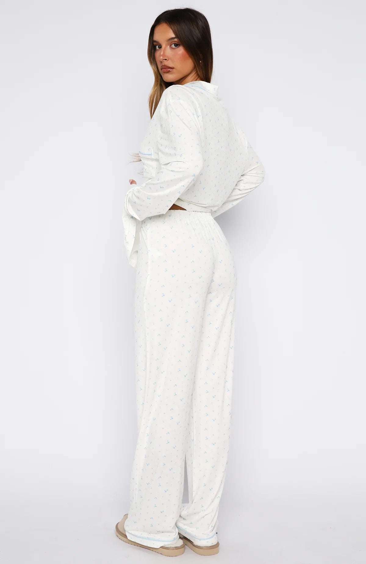 Airplane Mode Modal Wide Leg Pyjama Pants Bluebell Blossom
