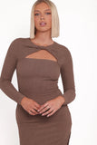 Laney Long Sleeve Midi Dress Olive