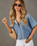 Daily Darling Denim Button Down Top