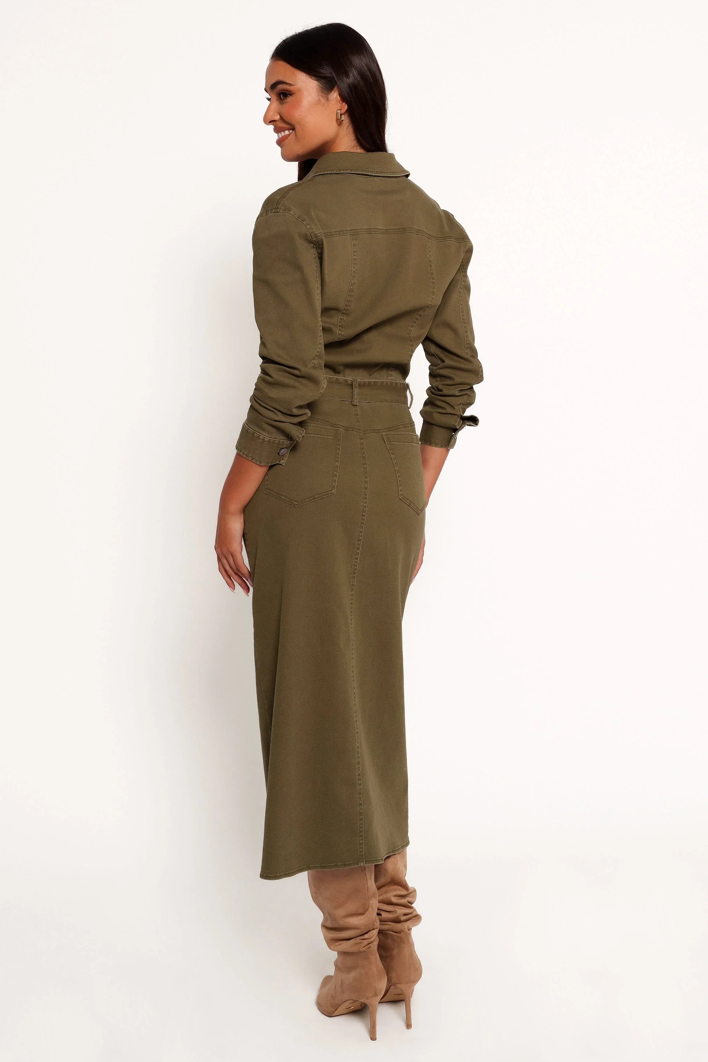 Cortney Long Sleeve Maxi Dress Olive