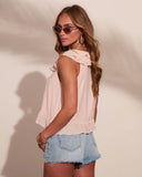 Gentle Style Ruffle Trim Top
