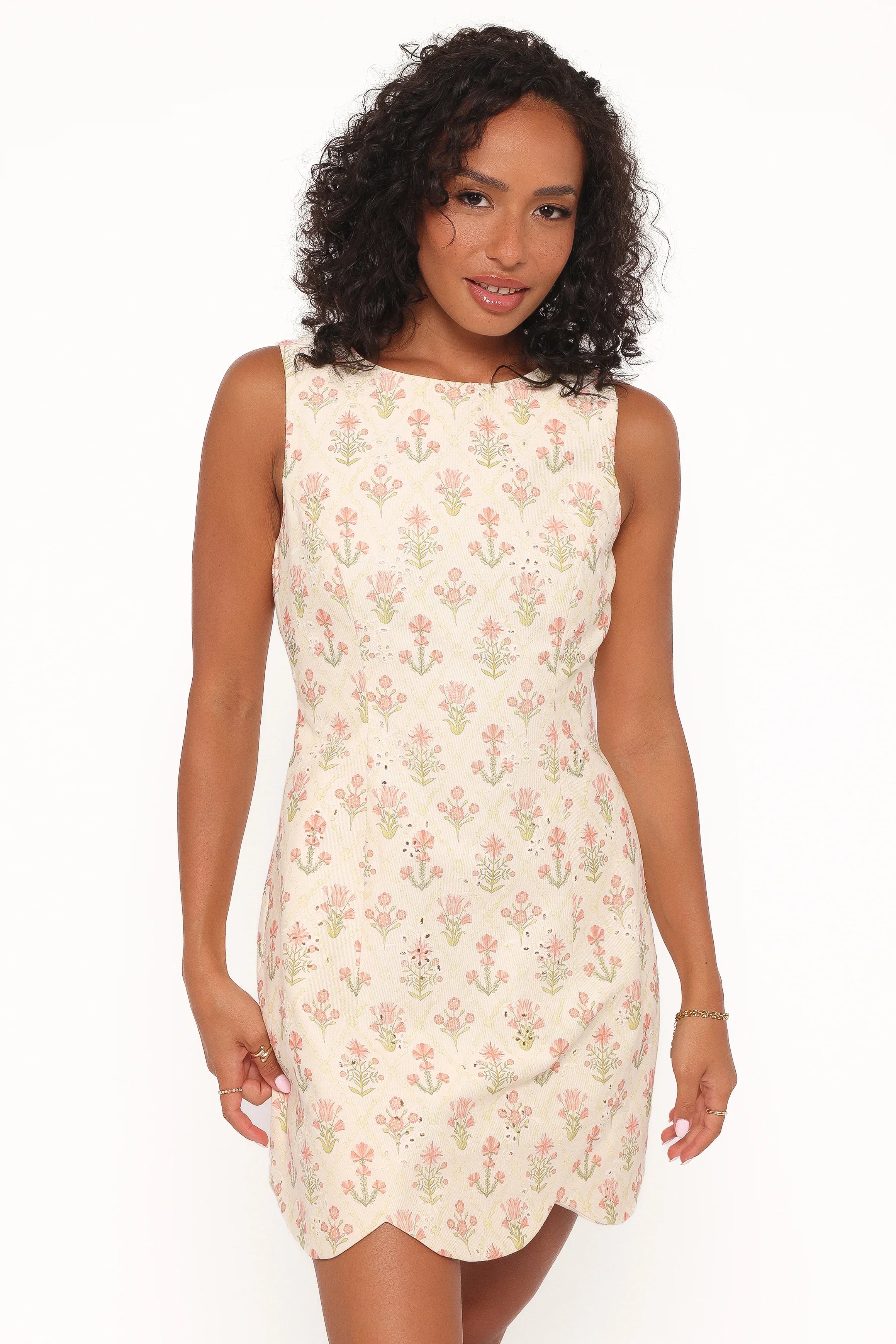 Memphis Mini Dress Coral Floral