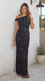 Lilani Maxi Dress Black White Polka Dot