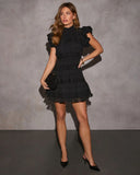 Serving Up Lurex Mockneck Mini Dress