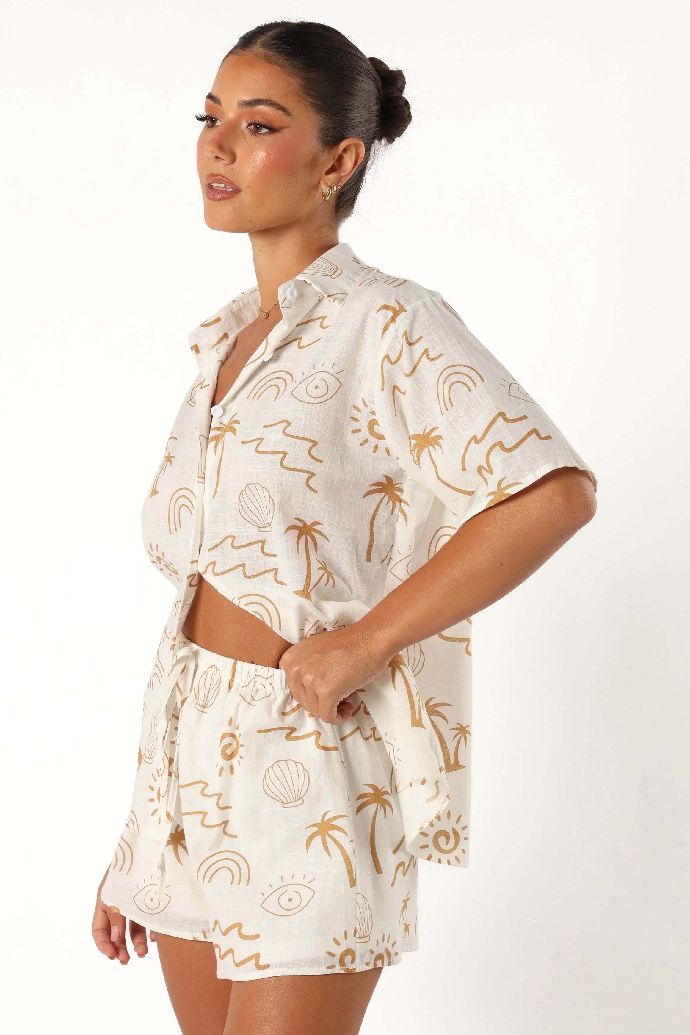 Tally Short Set White Beige
