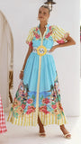 Bloom Maxi Dress Positano Blue