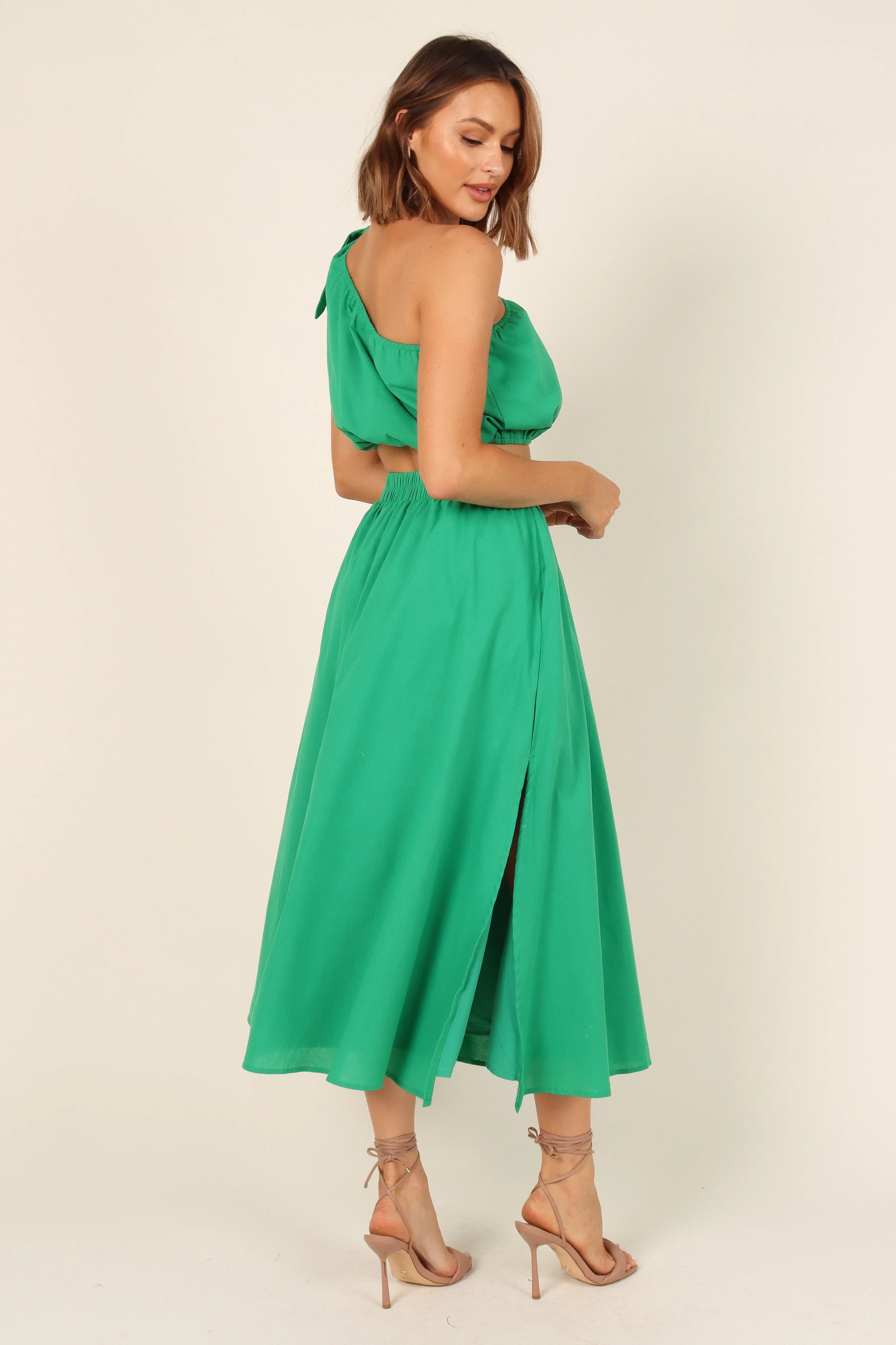 Isla One Shoulder Top Green