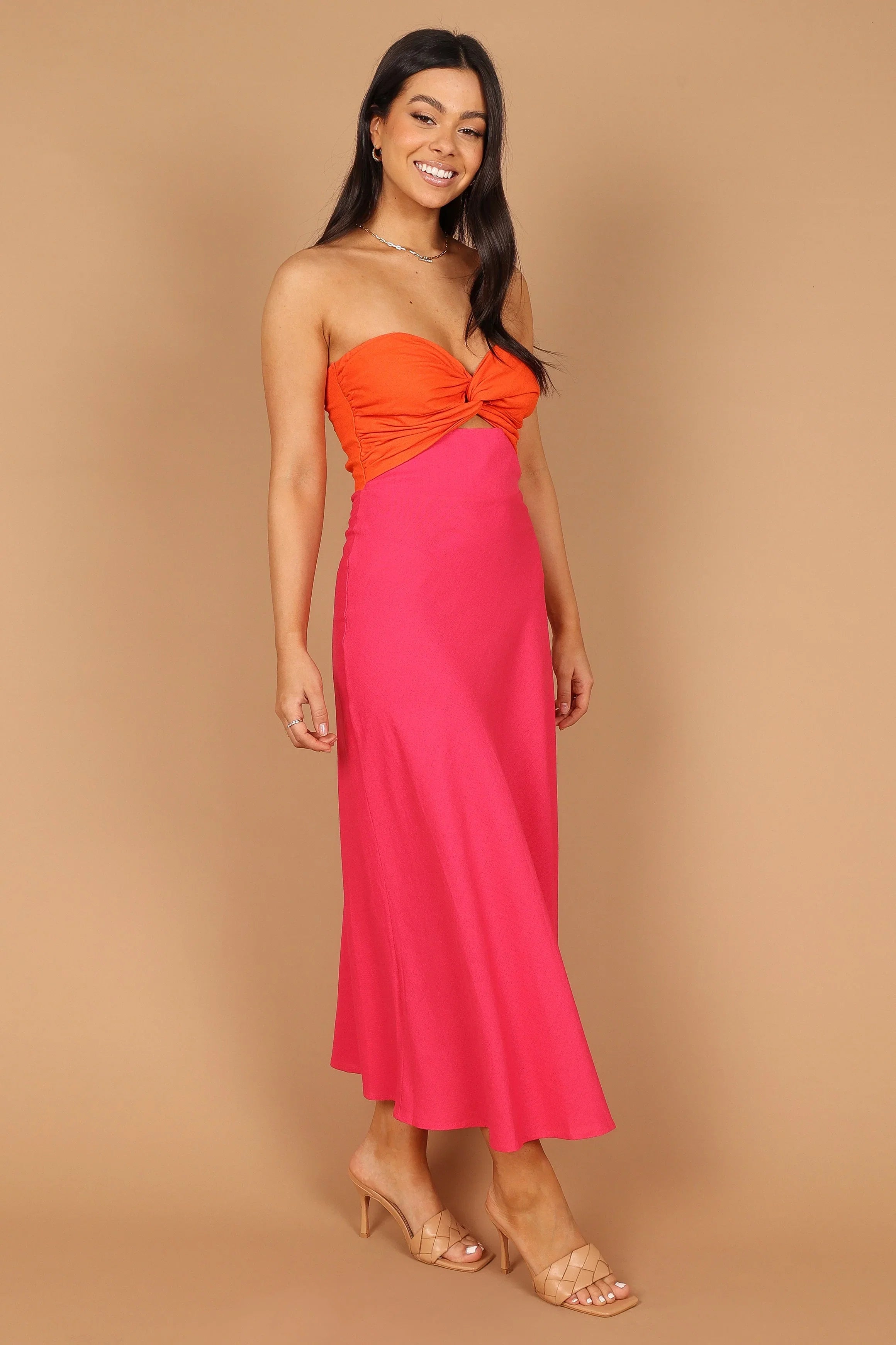 Rosetta Dress Fuchsia Orange