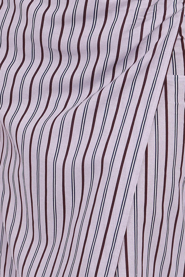 Jacey Wrap Midi Skirt Midnight Stripe