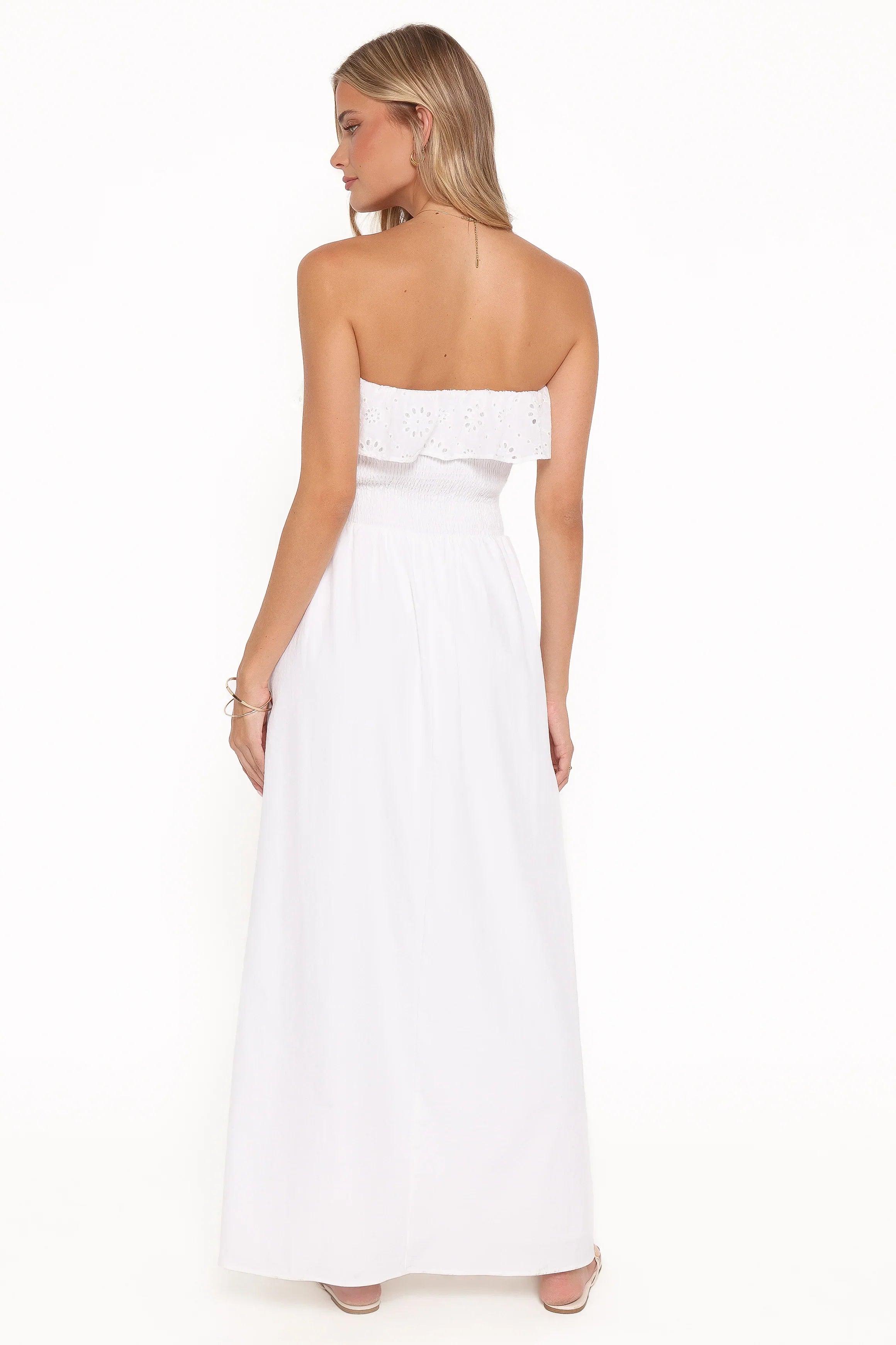 Gilbert Strapless Maxi Dress White