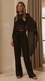 Carey Sheer Cape Poncho Black