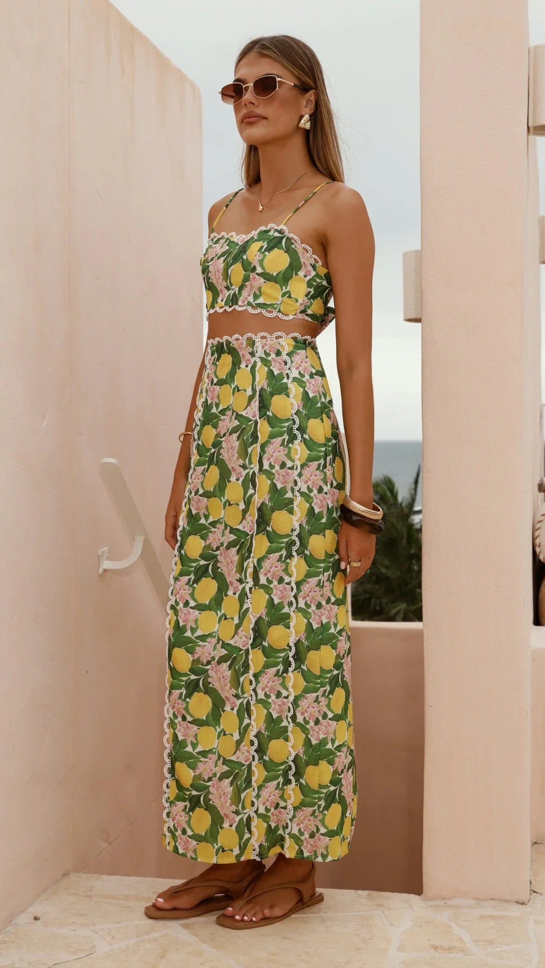 Nova Crop Top Lemon Print
