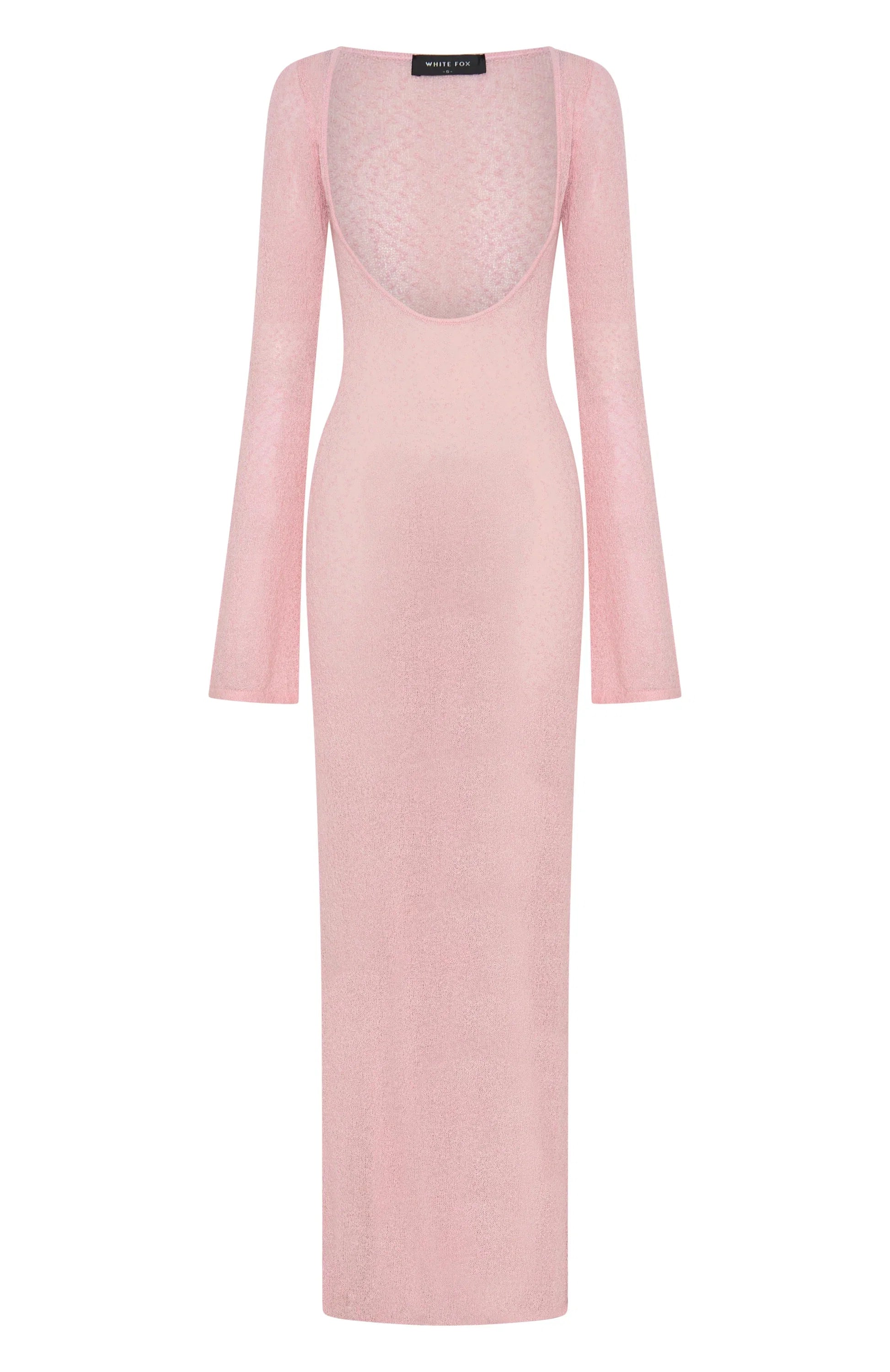 Malta Mermaids Long Sleeve Maxi Dress Blush Pink