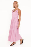 Alden Maxi Dress Pink White Stripe