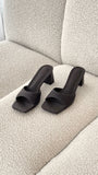 Freda Heel Chocolate Raffia