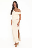 Edie Off Shoulder Midi Dress Butter Yellow