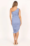 Cinna One Shoulder Midi Dress Light Blue