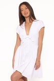Lyssa Bow Front Mini Dress White