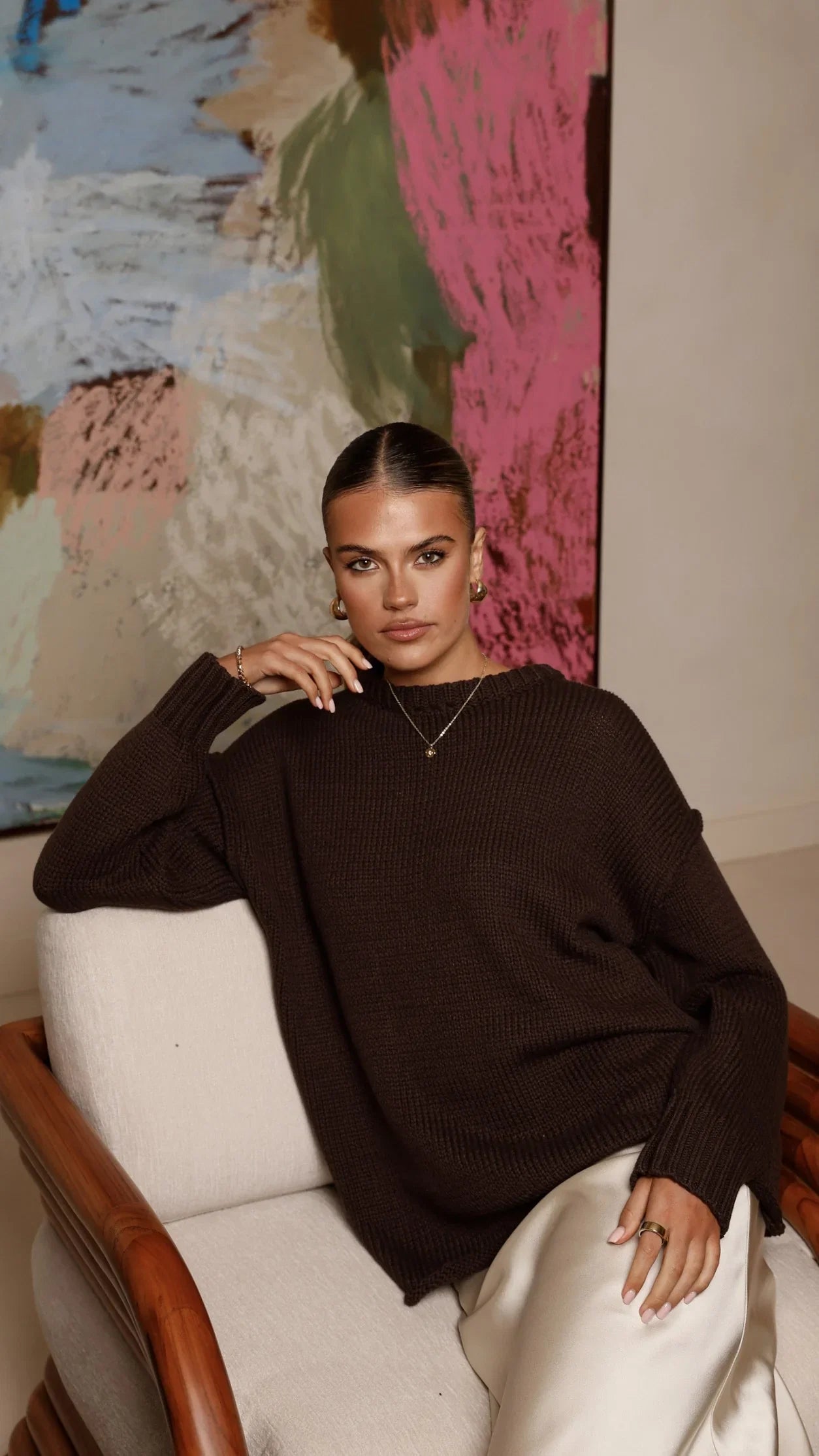 Delvine Knit Jumper Chocolate