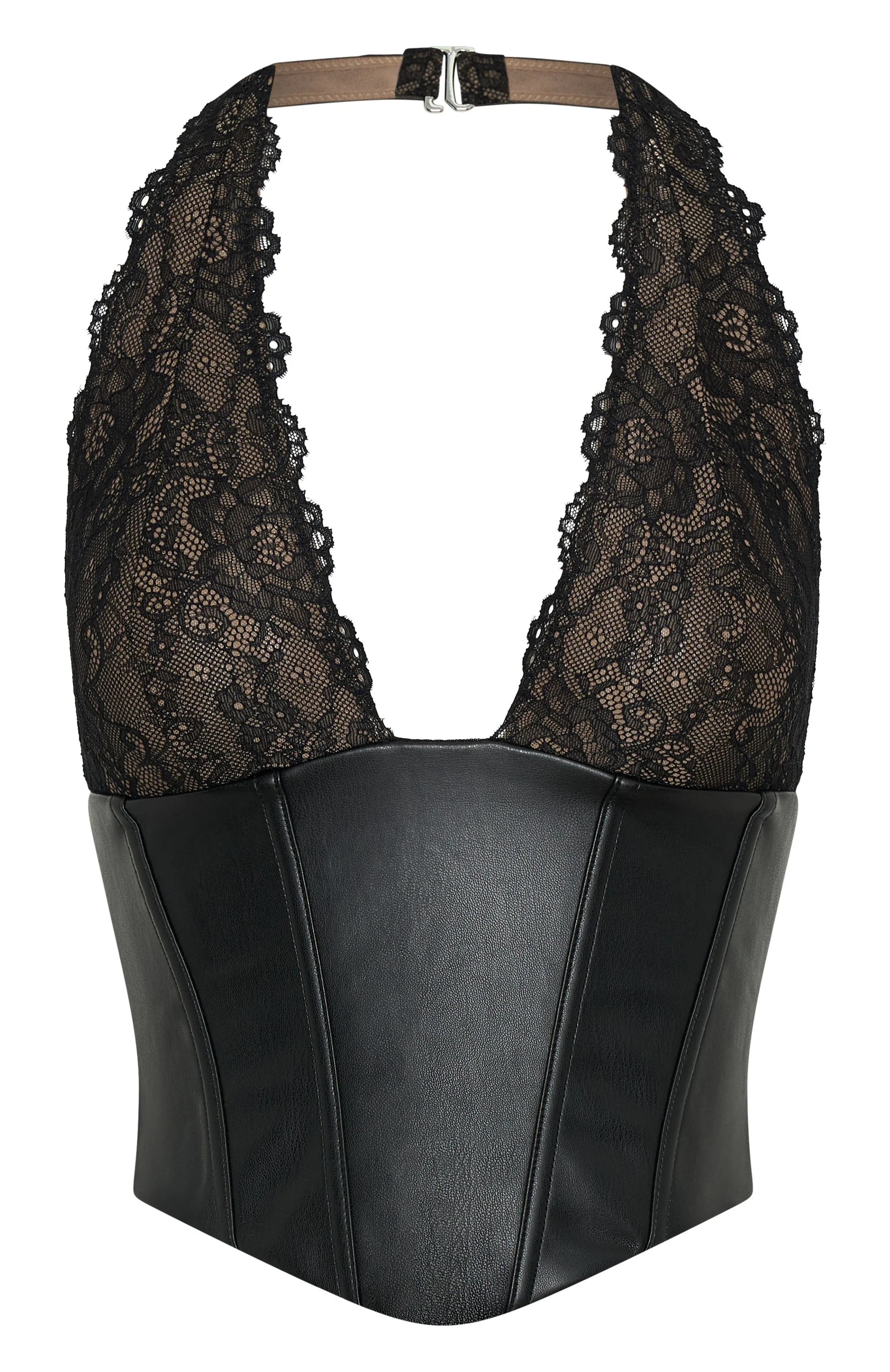 Dreams And Delights PU Bustier Black