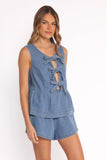 Graciana Denim Short Set Blue