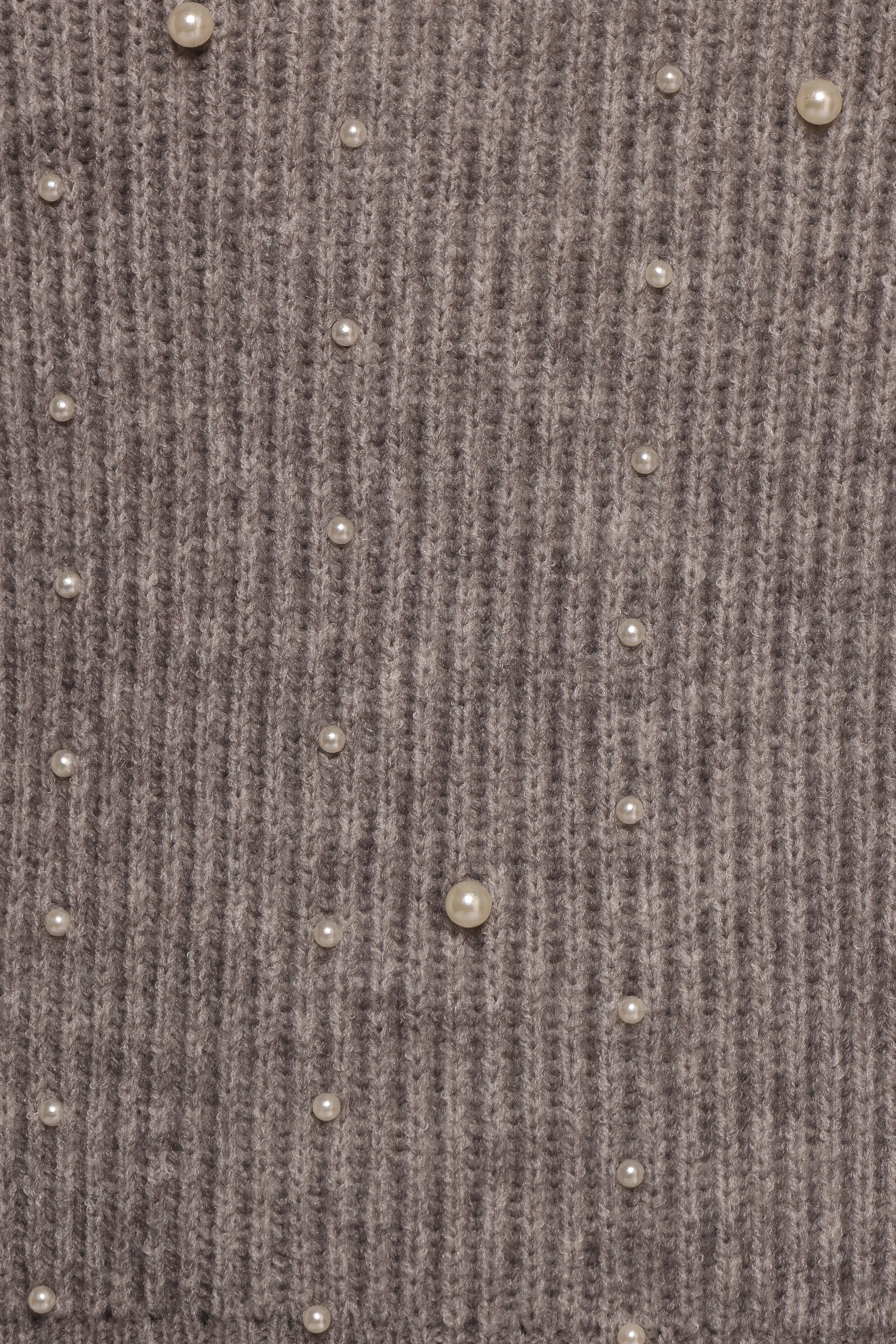 Makena Pearl Detail Knit Sweater Heather Grey