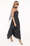 Boston Strapless Maxi Dress Black Polka Dot