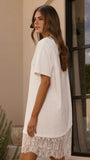 Avei Lace T Shirt Mini Dress White
