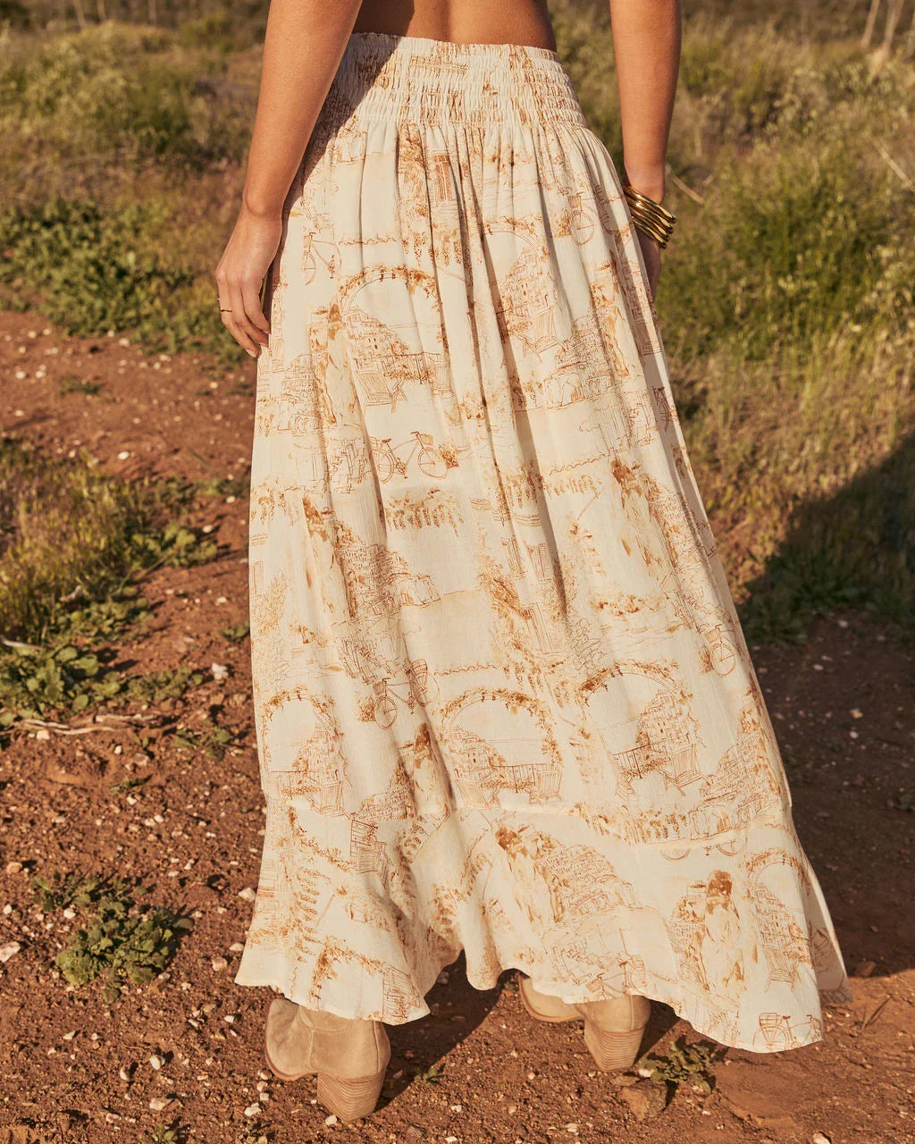 Levvie Novelty Front Tie Maxi Skirt