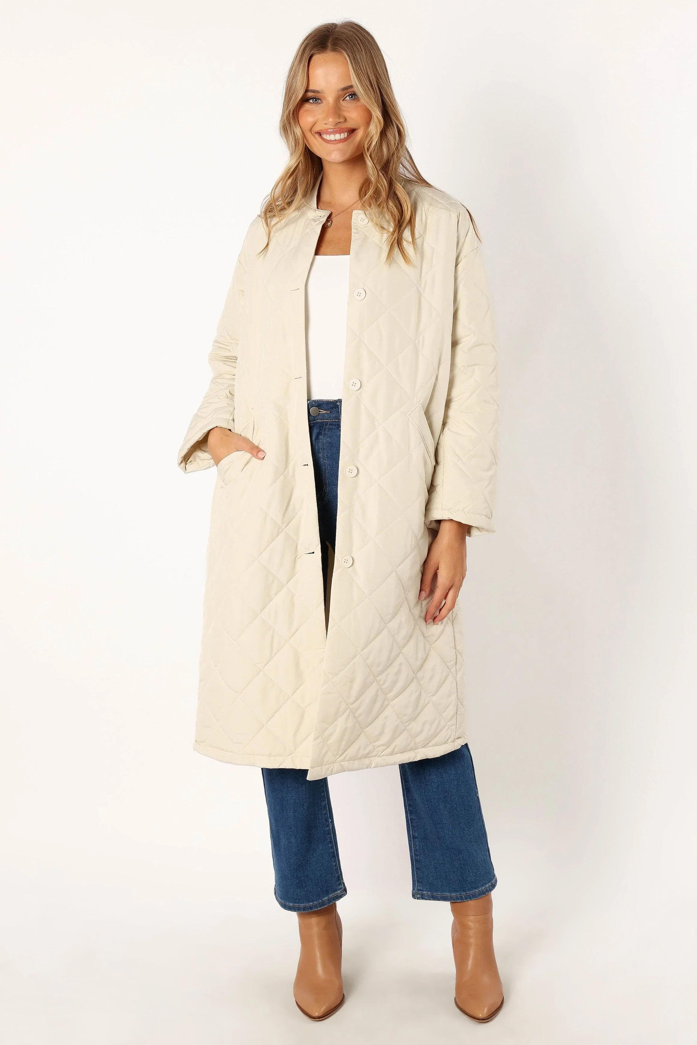 Clea Quilted Jacket Bone