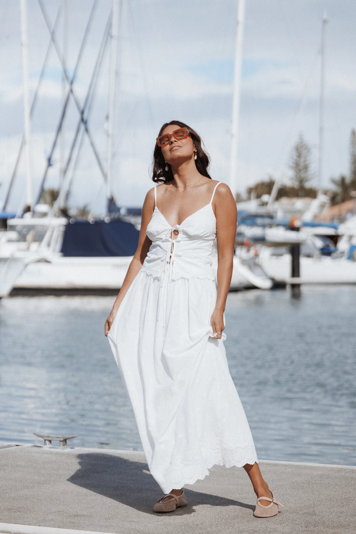 Blaire Skirt Set White