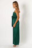 Tanya Strapless Jumpsuit Emerald