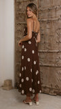 Jianna Maxi Dress Chocolate Cream Polka Dot