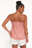 Carson Pleated Top Peach Stripe
