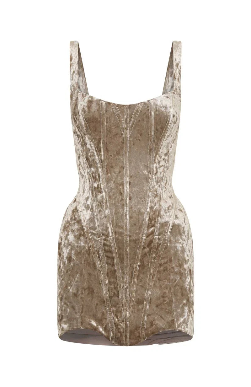 Magnetic Fire Mini Dress Champagne