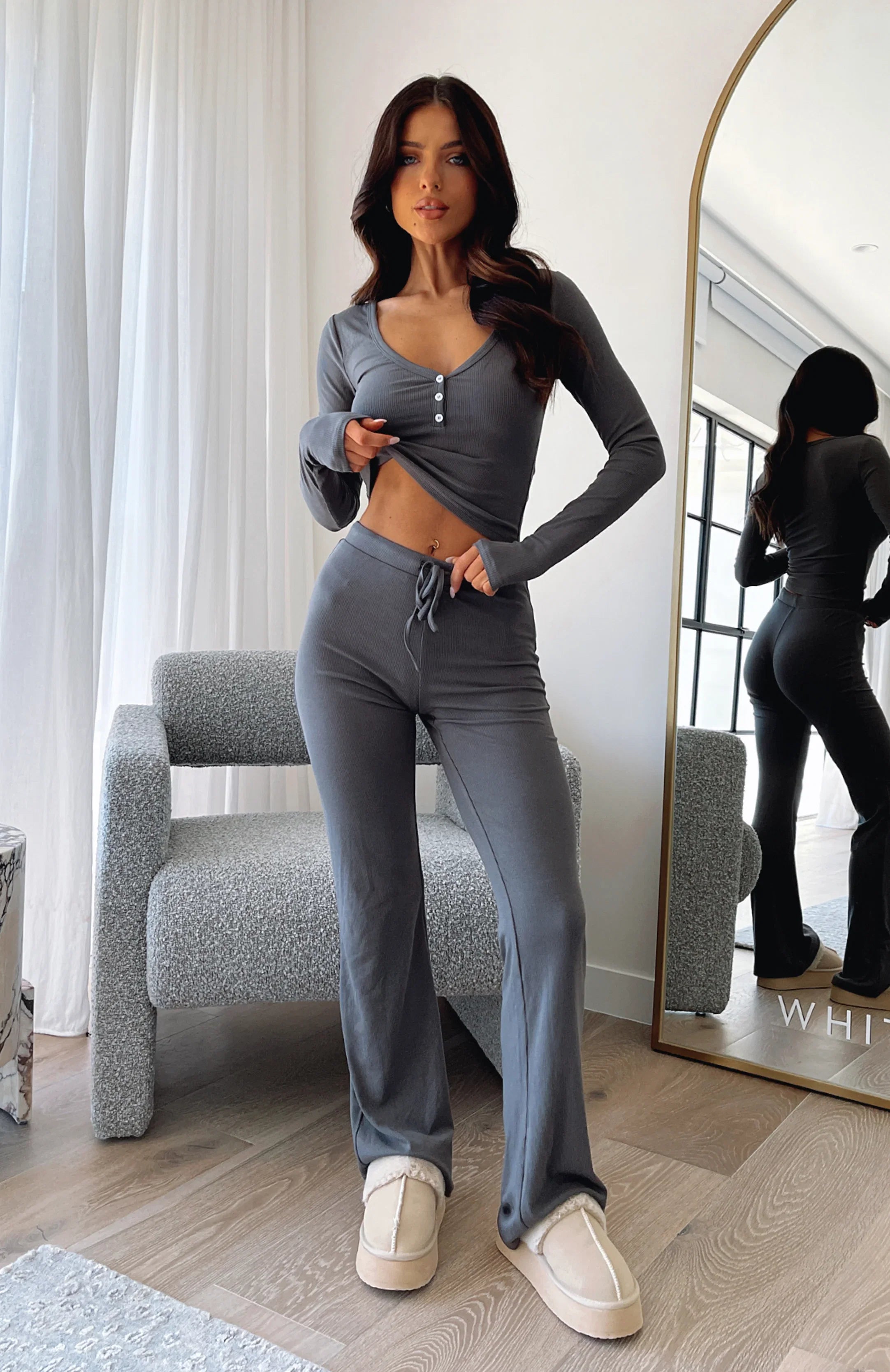 Dont Wake Me Up Pyjama Set Charcoal