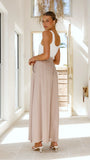 Avery Wide Leg Pants Beige