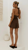 Malencia Wrap Top and Shorts Set Chocolate