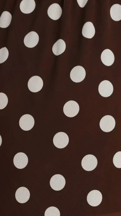 Onella Semi Sheer Maxi Skirt Chocolate White Polka Dot