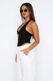 Shes Trending Halter Top Black