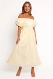 Clo Puff Sleeve Midi Dress Yellow