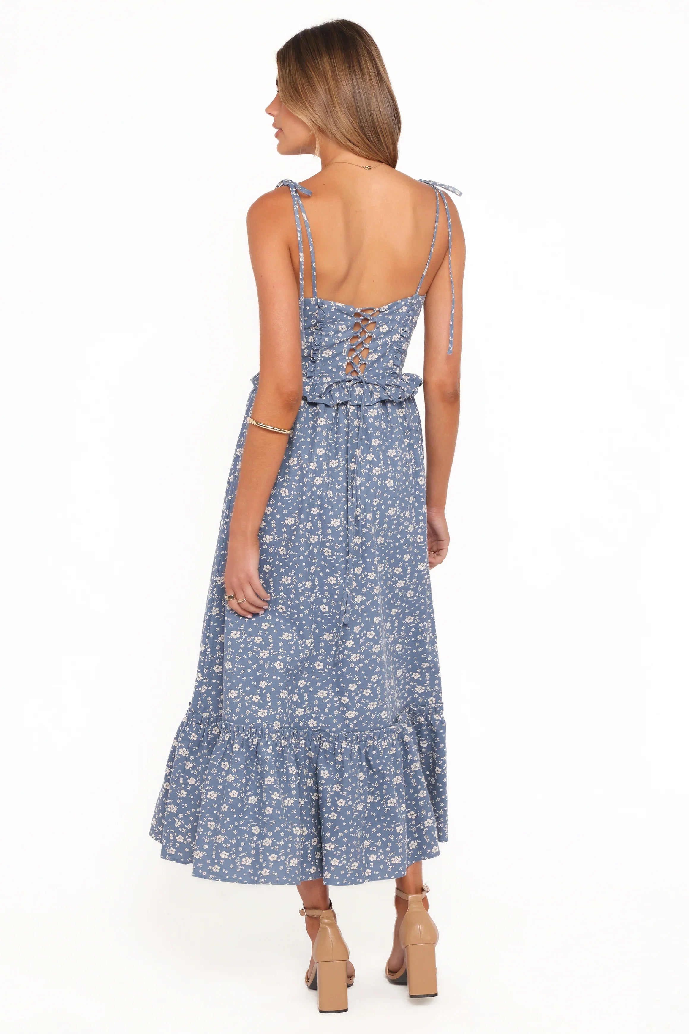 Karie Midi Dress Blue Floral