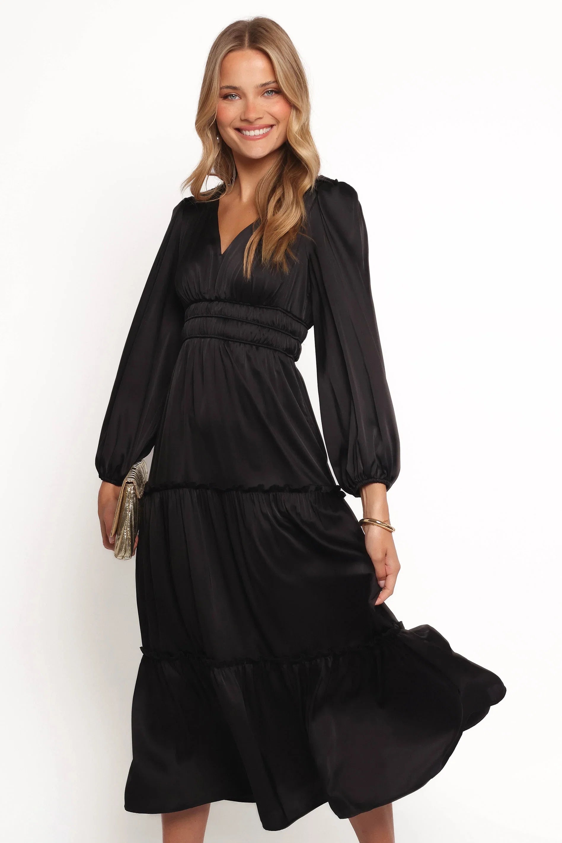 Rowen Long Sleeve Maxi Dress Black