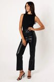 Maverick Vegan Leather Pants Black