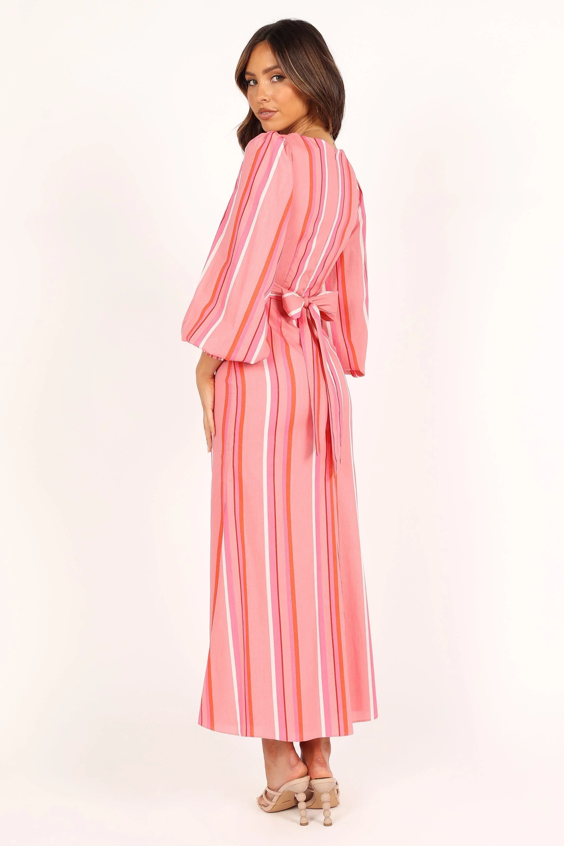 Senorita Long Sleeve Dress Pink Stripe