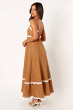 Yana Maxi Dress Tan White