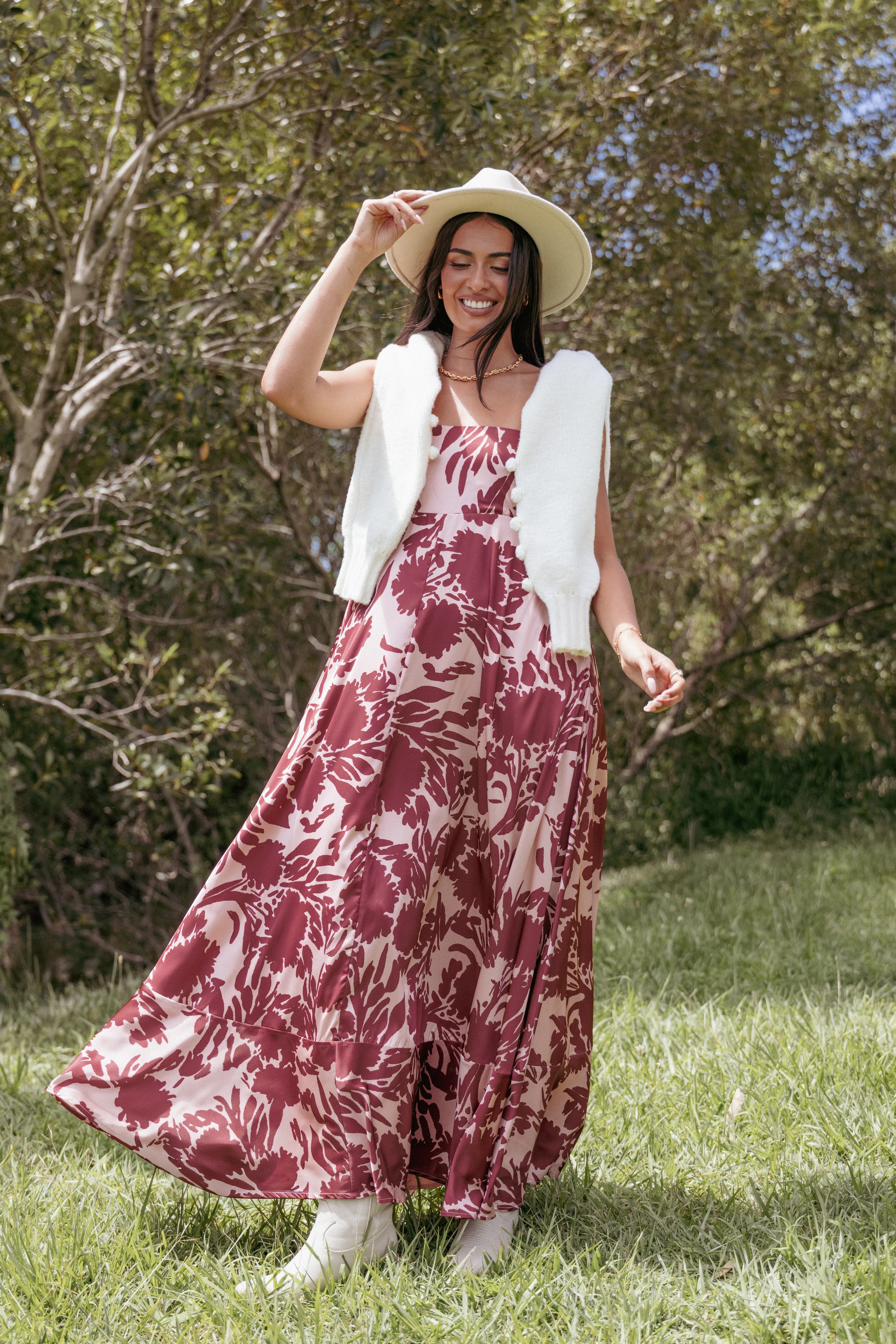 Elanor Maxi Dress Pale Burgundy