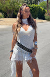 Lets Roll Mini Dress Off White