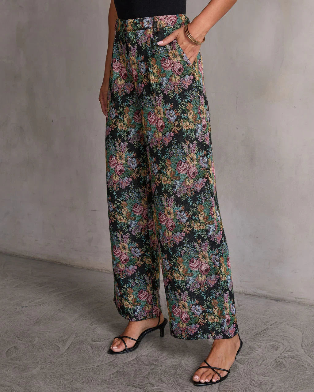 Moment In Time Floral Tapestry High Rise Pants