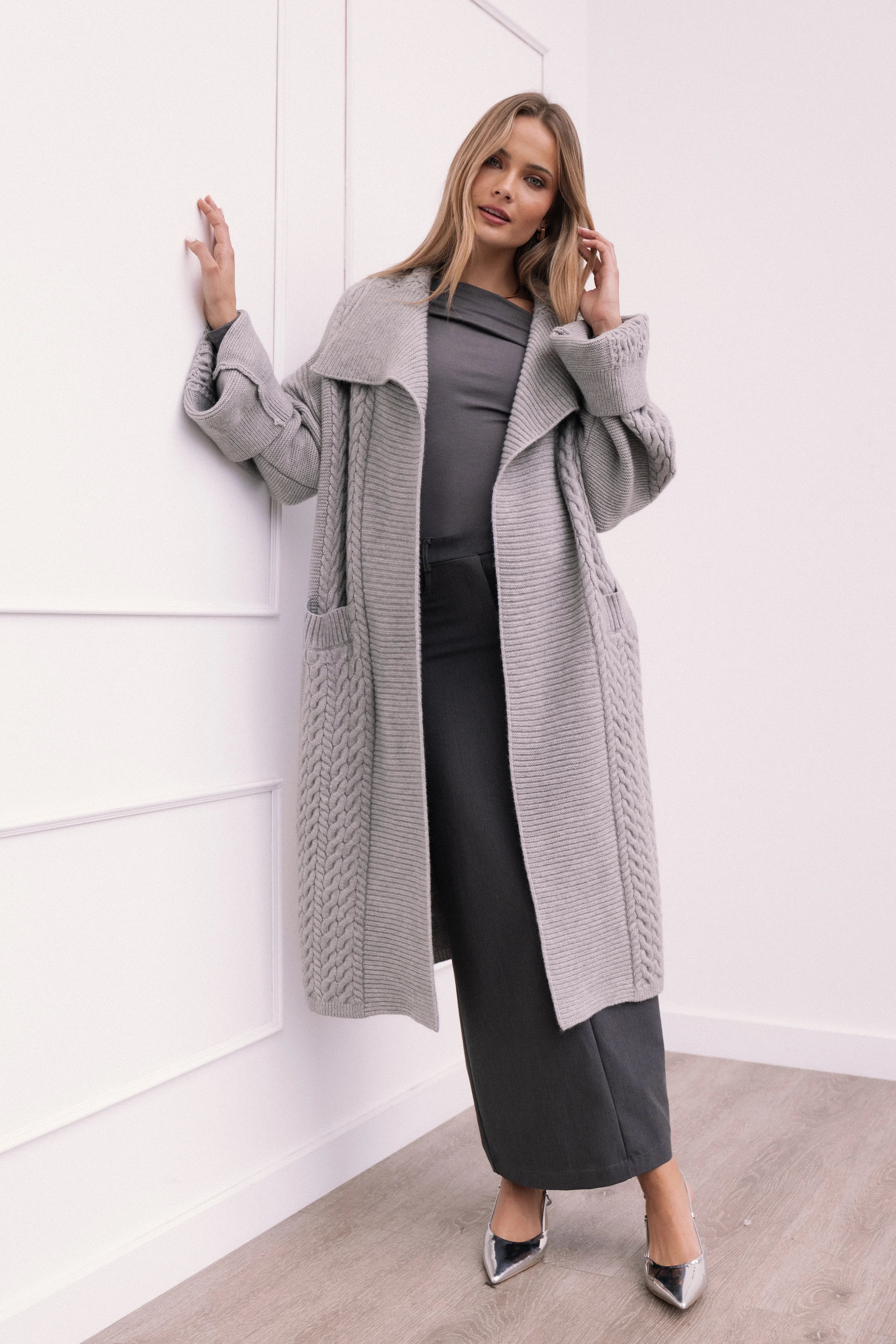 Soma Oversized Open Front Cardigan Grey
